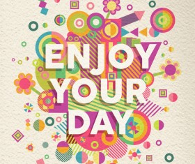 Colorful geometric elements with paper background vector 14