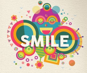 Colorful geometric elements with paper background vector 15