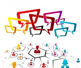 Communication social business template vector