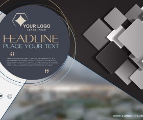 Company brochure cover modern design vector 02