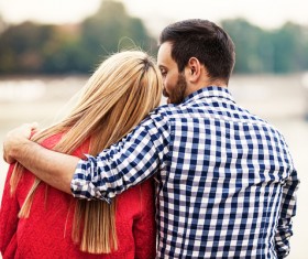 Couple whisper Stock Photo