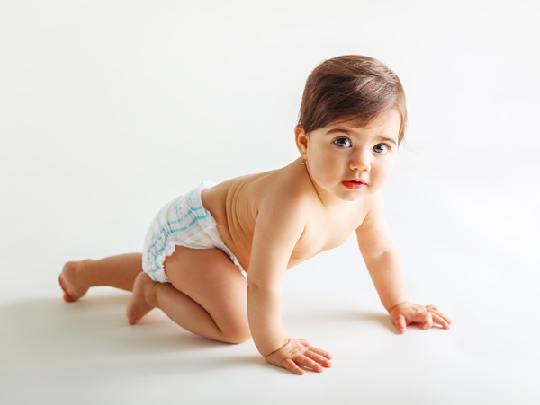 Crawling baby Stock Photo