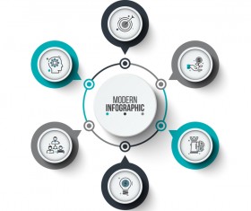 Creative circles infographic template vectors 04