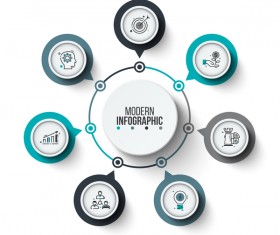 Creative circles infographic template vectors 05