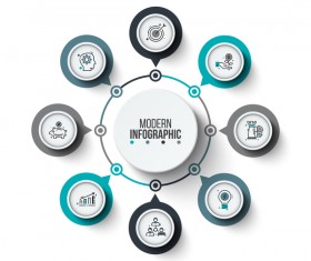 Creative circles infographic template vectors 06