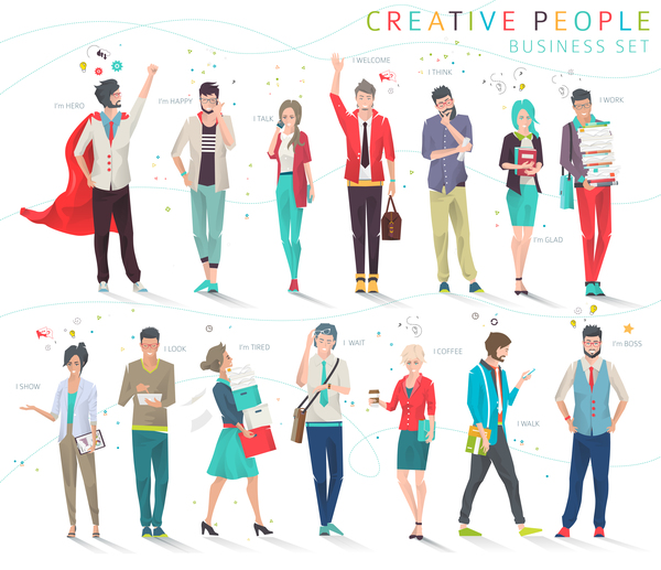 Creative people business design vector 01