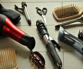 Curly hair perm hair tools Stock Photo 01