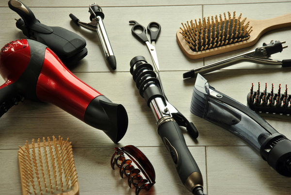 Curly hair perm hair tools Stock Photo 01