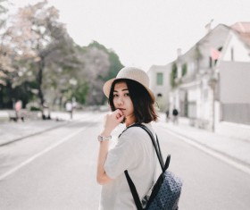 Cute asian girl posing Stock Photo