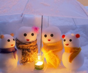 Cute snowman Stock Photo