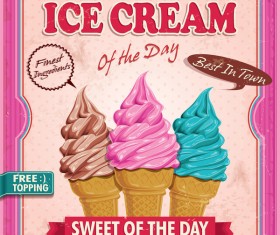 Dairy fresh ice cream poster vector