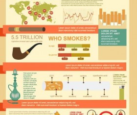 Dangers of smoking infographic vector 03