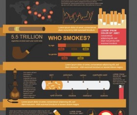 Dangers of smoking infographic vector 04