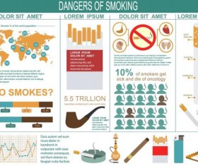 Dangers of smoking infographic vector 05
