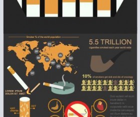 Dangers of smoking infographic vector 06