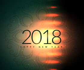 Decor pattern with 2018 new year background vector