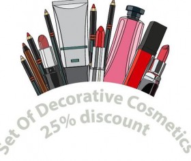 Decorative cosmetics discount poster design vector 02