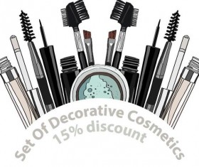 Decorative cosmetics discount poster design vector 03