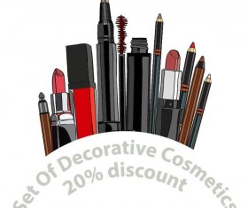 Decorative cosmetics discount poster design vector 04