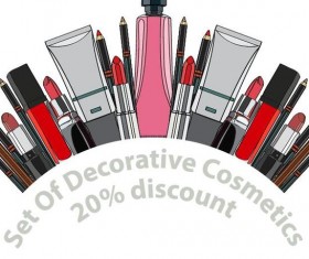 Decorative cosmetics discount poster design vector 05
