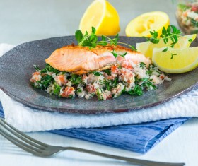 Delicious fish dish Stock Photo 03