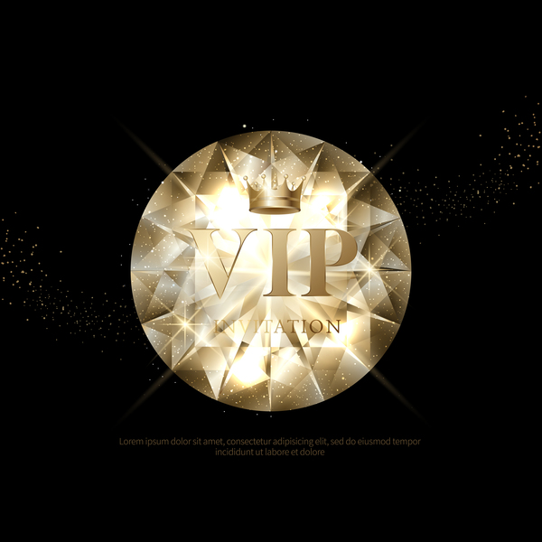 Diamond with VIP invitation card vector