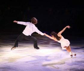 Double figure skating Stock Photo