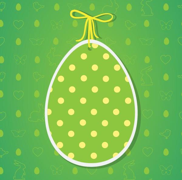 Easter egg tag with easter seamless pattern vector 01