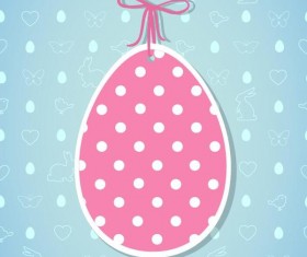 Easter egg tag with easter seamless pattern vector 02