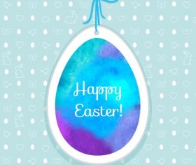 Easter egg tag with easter seamless pattern vector 03