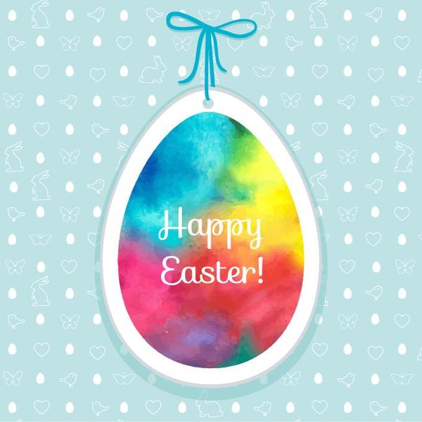 Easter egg tag with easter seamless pattern vector 04