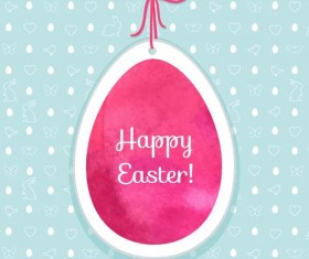 Easter egg tag with easter seamless pattern vector 05
