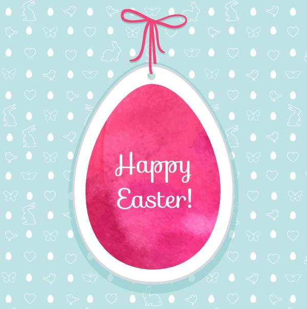 Easter egg tag with easter seamless pattern vector 05