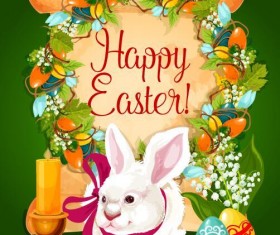 Easter poster template design vector 01
