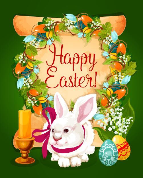 Easter poster template design vector 01