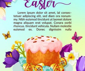 Easter poster template design vector 04