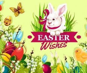 Easter poster template design vector 06