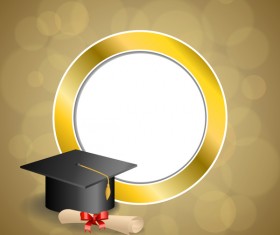 Education diploma with graduation cap and abstract background vector 04 ...