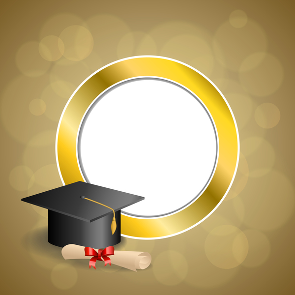 Education diploma with graduation cap and abstract background vector 05  free download