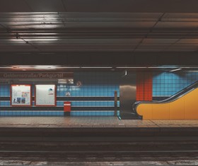 Empty metro station Stock Photo