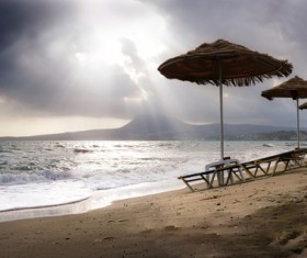 Evening beach landscape Stock Photo