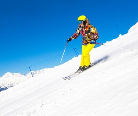 Exciting alpine skiing Stock Photo 02