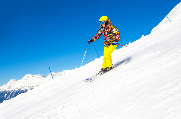 Exciting alpine skiing Stock Photo 02