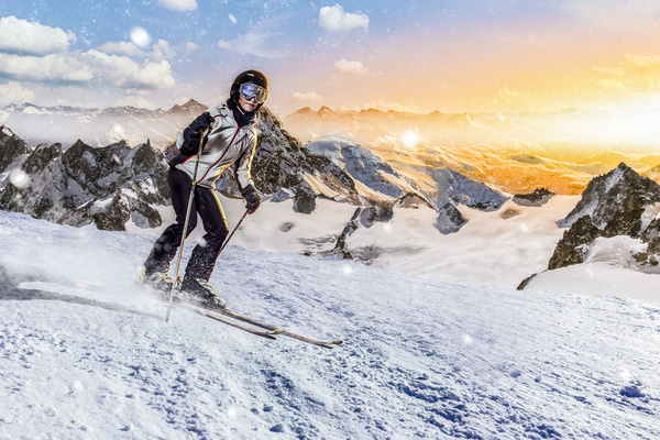 Exciting alpine skiing Stock Photo 03