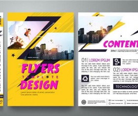 Fashion flyer with brochure cover template vector