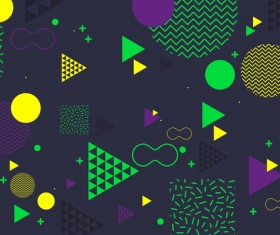 Fashion geometric shapes combination backgrounds vector 03