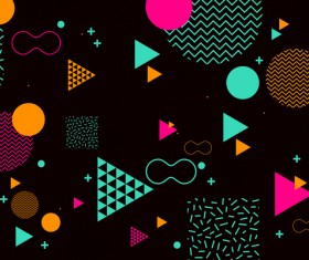 Fashion geometric shapes combination backgrounds vector 07