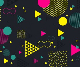 Fashion geometric shapes combination backgrounds vector 10