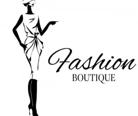 Fashion girl boutique vector design 01