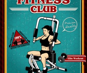 Fitness club poster template vector